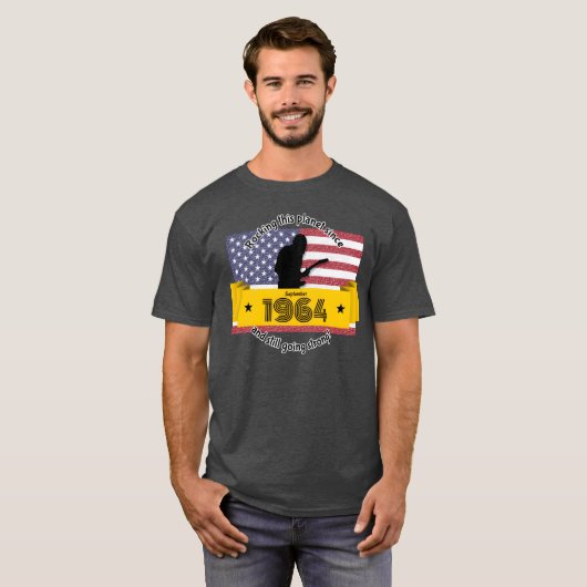 60th birthday Rocking this planet since 091964 fun T-shirt (Voorkant volledig)