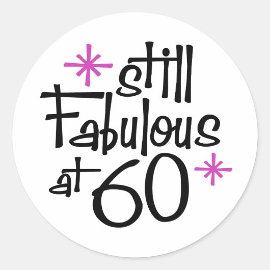 60th Birthday Ronde Sticker (Voorkant)