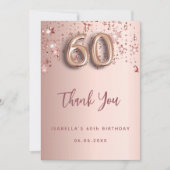 60th Birthday roos Gold Stars Dank u kaart (Voorkant)