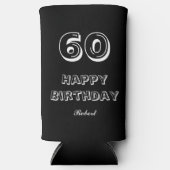 60th Birthday Script Custom Name Black White (Voorkant)