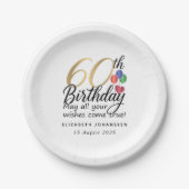 60th Birthday Script Gold Typography Modern Party Papieren Bordje (Voorkant)