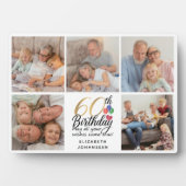 60th Birthday Script Photo Collage Modern Keepsake Fotoplaat (voorkant)
