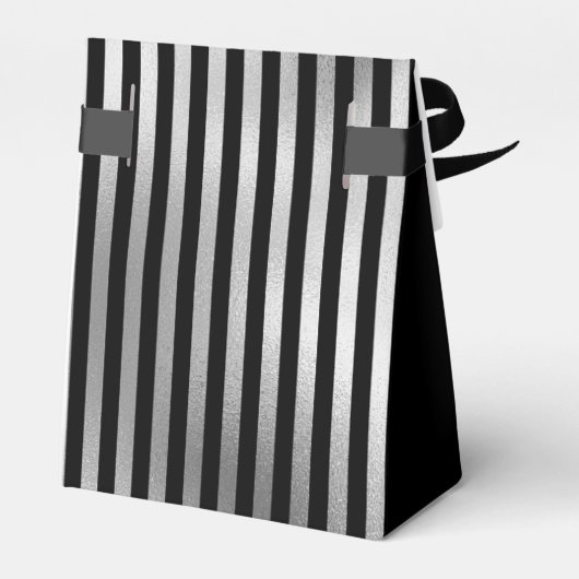 60th Birthday Silver Striped Thank You Bedankdoosjes (Achterkant)