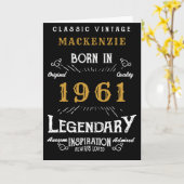 60th Birthday Sixty Sixtieth Born 1961 Legendary Kaart (Gele Bloem)