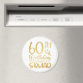 60th Birthday Squad 60 Party Crew Circle Magnet Magneet (Insitu (Vaatwasser))