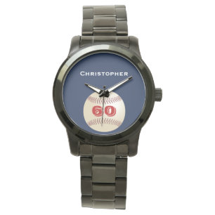 60th Birthday Wrist Watch, Persoonlijk, Baseball Horloge