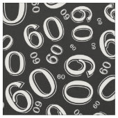60th Black & White Random Number Pattern 60 Stof (Close Up)