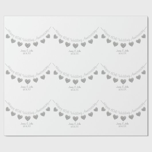 60th Diamond trouwdag bunting ontwerp Cadeaupapier (Vlak)