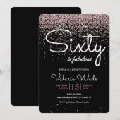 60th is een geweldig verjaardagsfeestje roze glitt kaart (Voorkant / Achterkant)