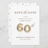 60th Save the Date Invitation Kaart (Voorkant / Achterkant)