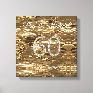 60th Wedding Anniversary Diamond Wedding Parents Canvas Afdruk