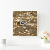 60th Wedding Anniversary Diamond Wedding Parents Vierkante Klok (Huis)