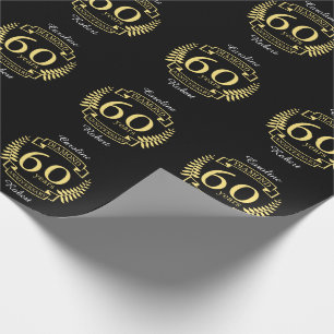 60th Wedding ANNIVERSARY diamond yellow Cadeaupapier