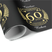 60th Wedding ANNIVERSARY diamond yellow Cadeaupapier (Rol Hoek)