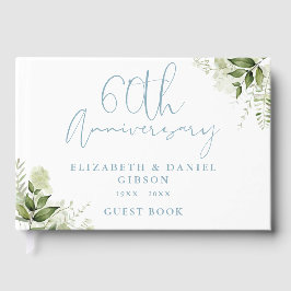 60th Wedding Anniversary Floral Greenery Gastenboek