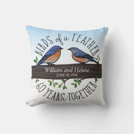 60th Wedding Jubileum, Bluebird of a Feather Kussen