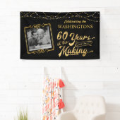 60th Wedding Jubileum Foto: Black Gold Lights Spandoek (Insitu)