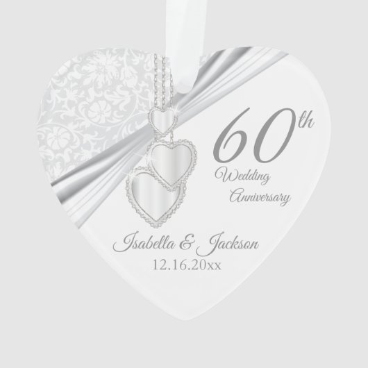 60th Wedding Jubileum Keepomwille Design Ornament (achterkant)