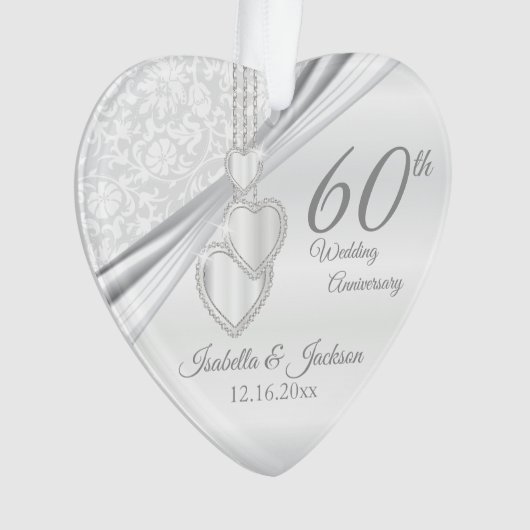 60th Wedding Jubileum Keepomwille Design Ornament (voorkant)