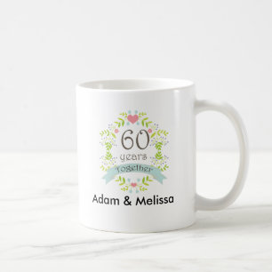 60th Wedding Jubileum Personalized Mug Koffiemok