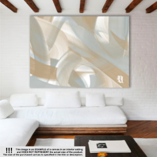 60x40" Sandy Tornado Trend Abstracte Kunst Beige Canvas Afdruk