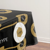 60X84 Salon de Commerce Nappe Logo Or Blanc Noir (In Situ)