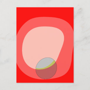 615 Rood Abstract Briefkaart