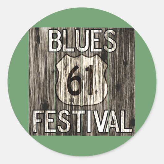 61 Blues Festival Ronde Sticker (Voorkant)