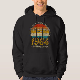 61 jaar oud 1964 Retro Geweldige 61ste verjaardags Hoodie