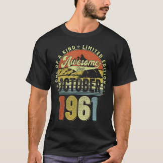 61 jaar oud Geweldige sinds oktober 1961 61e geboo T-shirt