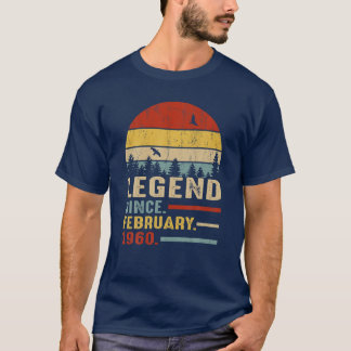 61 jaar oude Retro Birthday Gift Legend sinds febr T-shirt