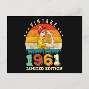 61-jarige vrouwen verjaardag 1961 Vintage 61ste ve Briefkaart