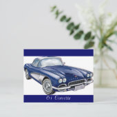 61CorvetteGlitzie, 61 Corvette Briefkaart (Staand voorkant)