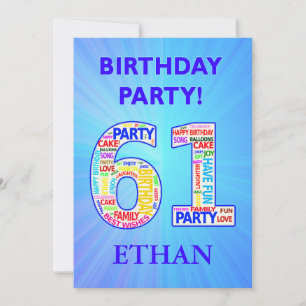 61e Anniversaire Fête Invitation Ajouter un nom