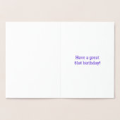 61e anniversaire : gras "61 ans !" Carte Gold Foil (Intérieur)