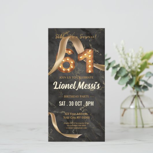 61e anniversaire Invitation mobile (Debout devant)