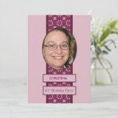 61e Invitation fête d'anniversaire Photo et nom (Debout devant)
