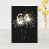 61e jaarsparklers op zwart kaart (Gele Bloem)