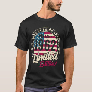 61e verjaardag 1962 dag 61 jaar oud t-shirt