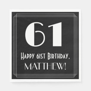 61e verjaardag ~ Art Deco geïnspireerd look "61", Servet