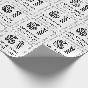 61e verjaardag: Art Deco geïnspireerde stijl "61" Cadeaupapier