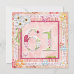 61e verjaardag feest scrapbooking stijl kaart