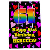 61e verjaardag: Het liefhebbende Kunstpatroon, Reg Medium Cadeauzakje (Achterkant)