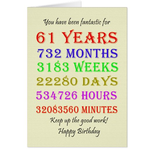 61e verjaardag Mijlpalen (Voorkant)