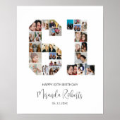 61e verjaardag nummer 61 aangepaste fotocollage poster (Voorkant)