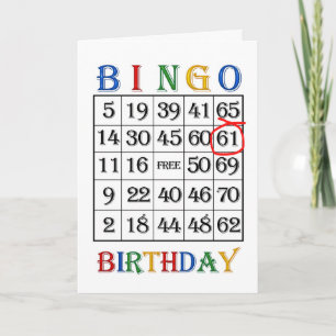 61st Birthday Bingo kaart