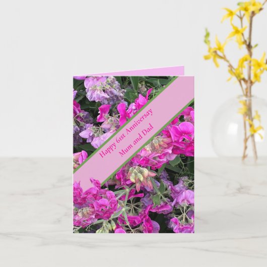 61ste bruiloft Jubileum Kaart (Gele Bloem)