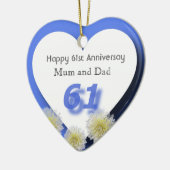 61ste bruiloft Jubileum Keramisch Ornament (Links)