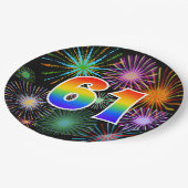 61ste evenement - Leuk, Kleurrijk, Vet, Regenboog Papieren Bordje (Gekanteld)