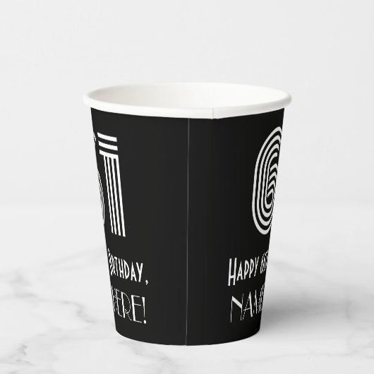 61ste verjaardag — Art Deco Geïnspireerde look "61 Papieren Bekers (Rechts)